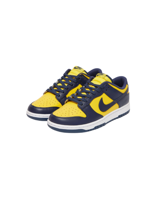 NIKE Nike Navy Blue/Yellow Leather Dunk Lace Up Retro Sneakers Size 47