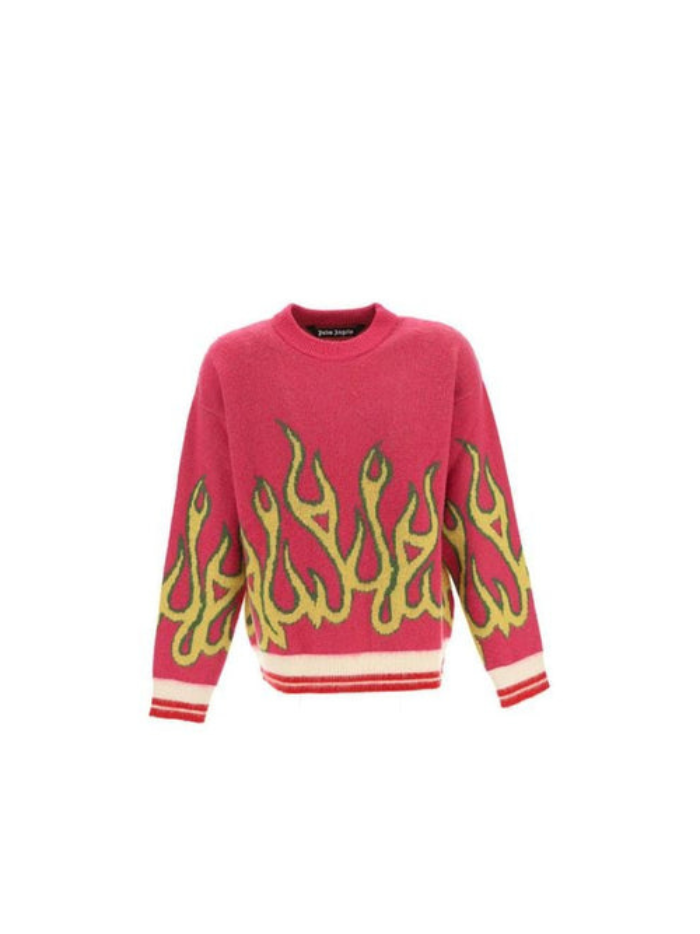 Palm Angels Palm Angels Flame Intarsia Crewneck Knit Jumper