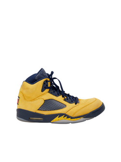 JORDAN Jordan Yellow Blue Leather Air Jordan 5 Retro Michigan High