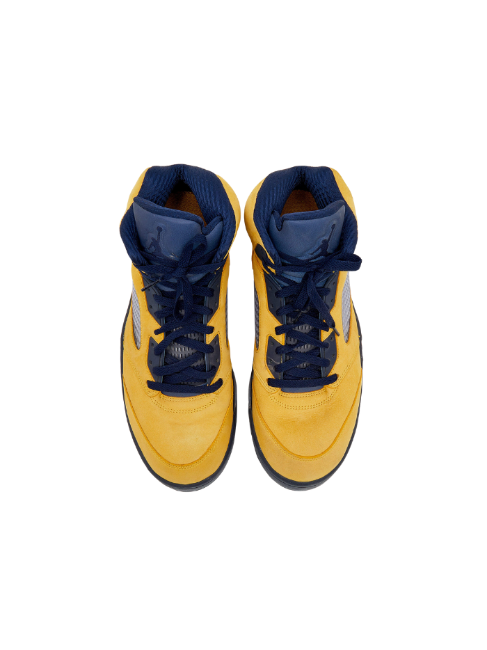 JORDAN Jordan Yellow Blue Leather Air Jordan 5 Retro Michigan High