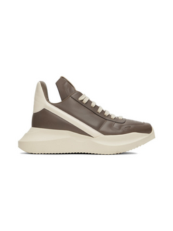 RICK OWENS Gray & Off-White Geth Sneakers