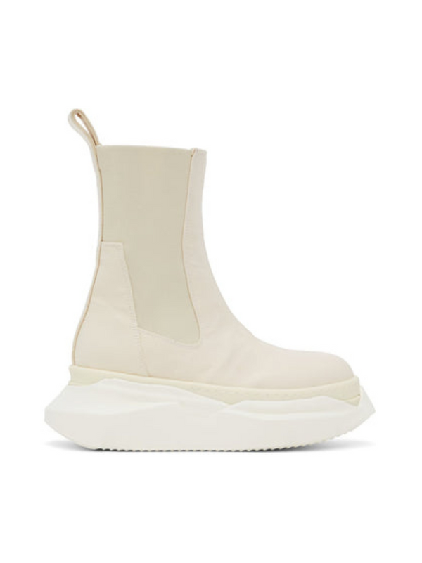 RICK OWENS DRKSHDW Off-White Beatle Abstract Ankle Boots