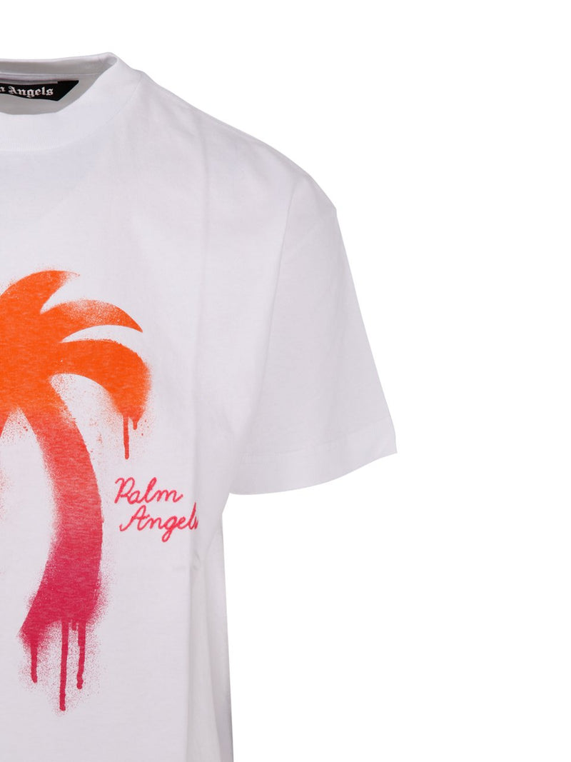 Palm Angels Palm Angels Logo-Printed Distressed T-Shirt – TOPDROP
