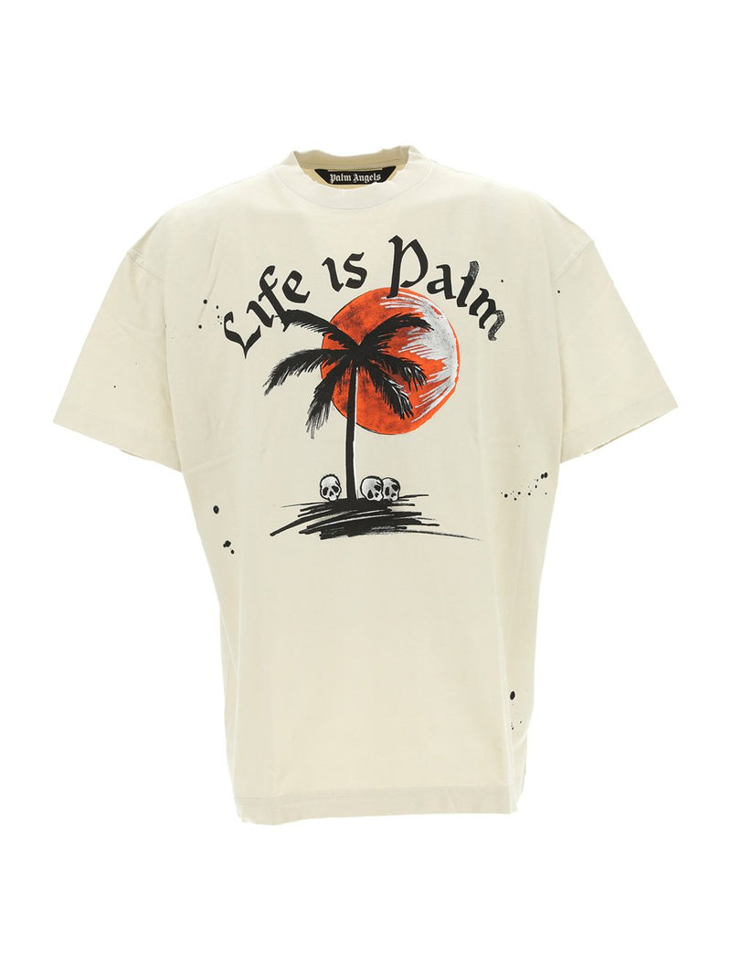 Palm Angels Palm Angels Graphic Printed Crewneck T-Shirt