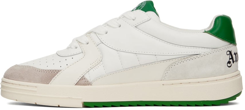 PALM ANGELS White & Green University Sneakers