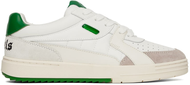 PALM ANGELS White & Green University Sneakers