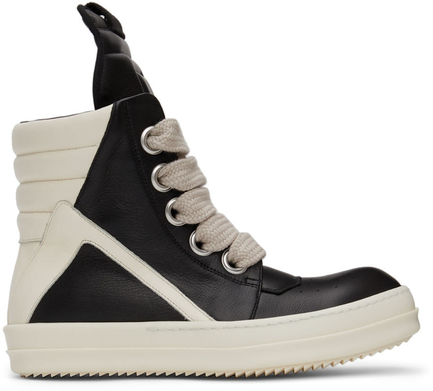 RICK OWENS Black Jumbo Laces Geobasket Sneakers – TOPDROP-NEWYORK