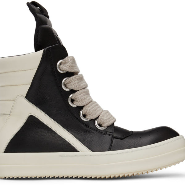 RICK OWENS Black Jumbo Laces Geobasket Sneakers 