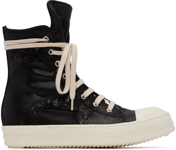 RICK OWENS DRKSHDW Black Foil Slash Sneakers