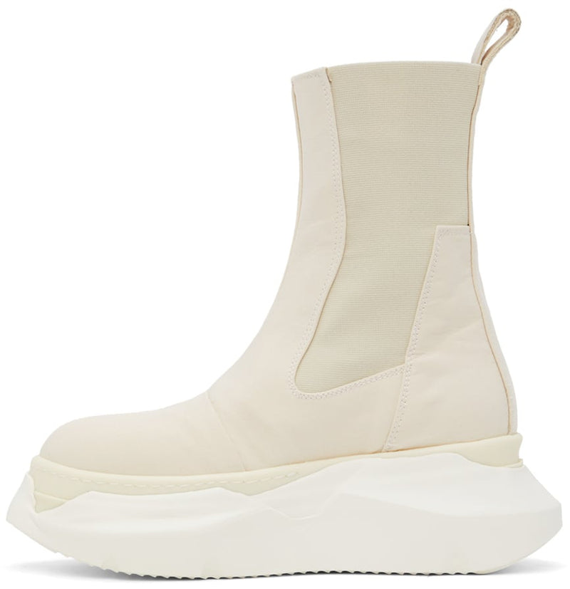 RICK OWENS DRKSHDW Off-White Beatle Abstract Ankle Boots