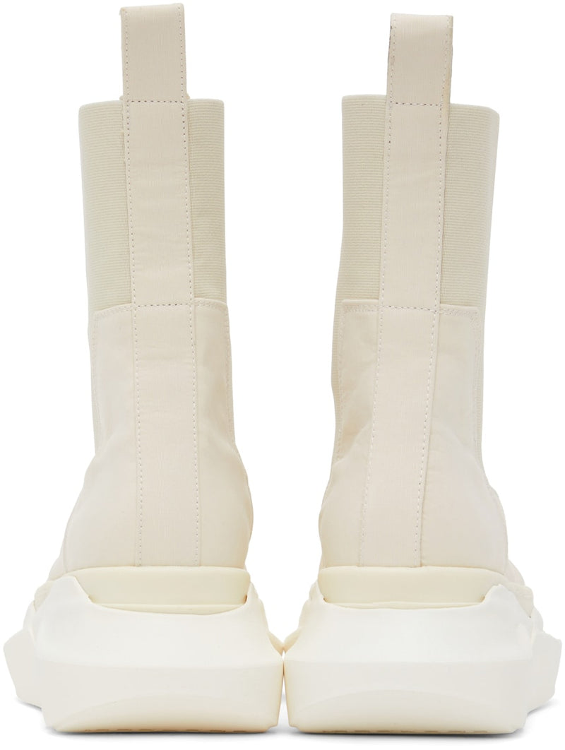 RICK OWENS DRKSHDW Off-White Beatle Abstract Ankle Boots