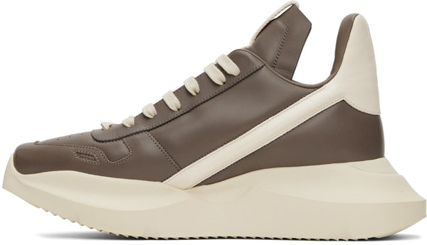 RICK OWENS Gray & Off-White Geth Sneakers