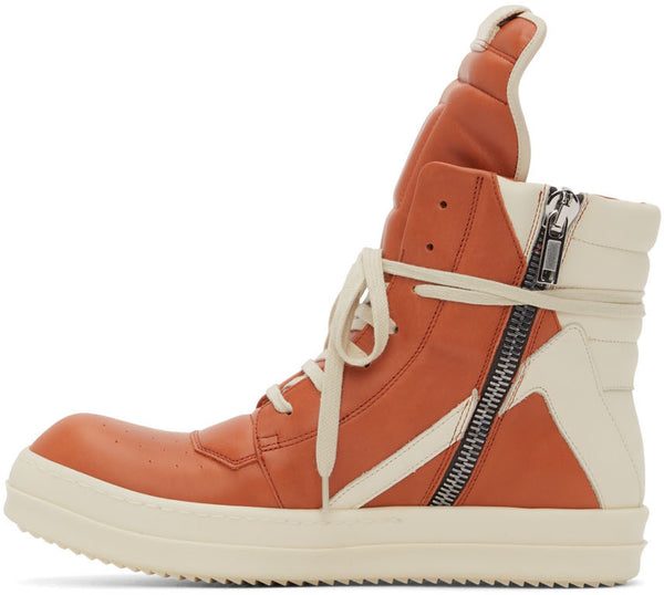 RICK OWENS Orange Geobasket Sneakers